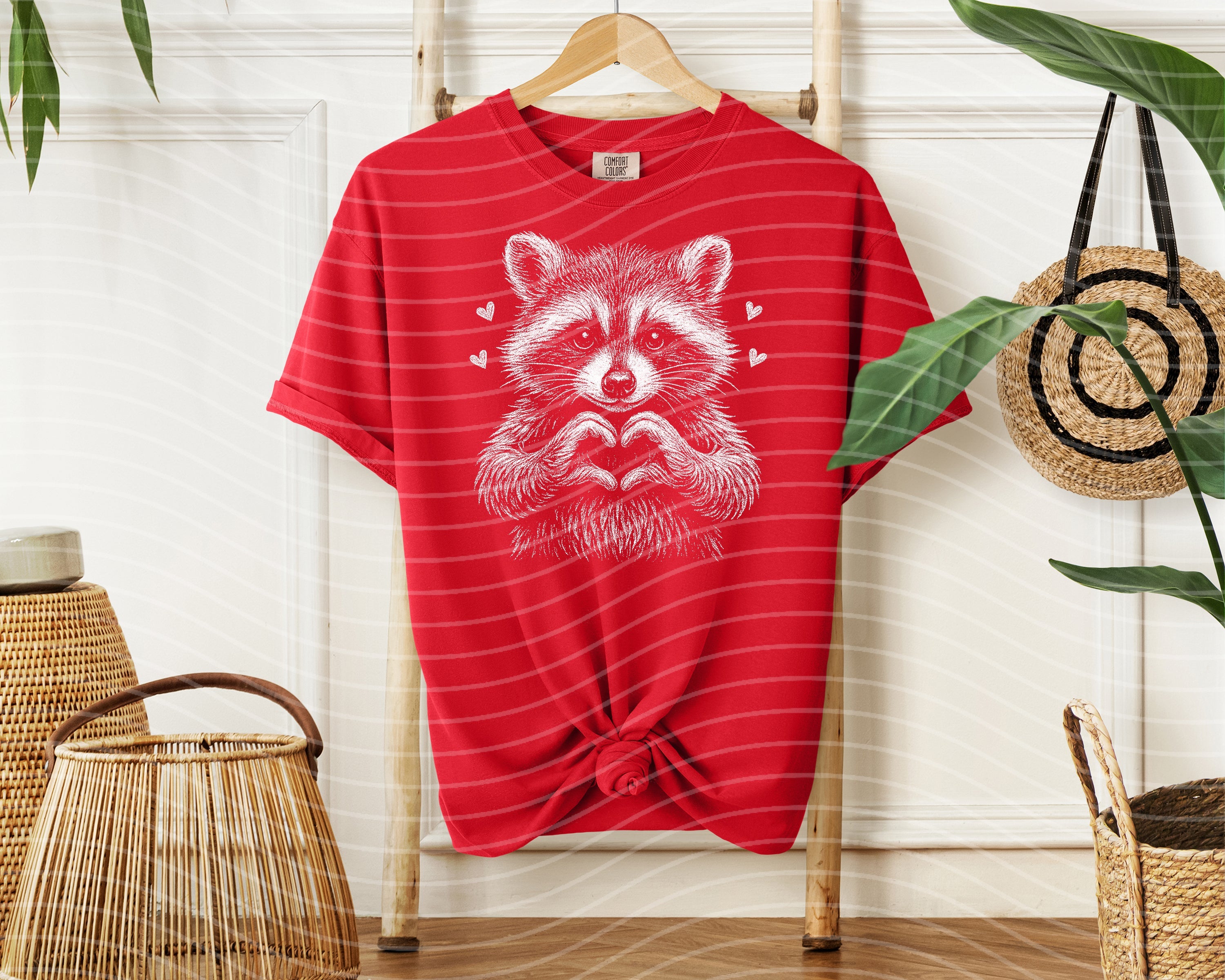 Black and White Raccoon Graphic Tee