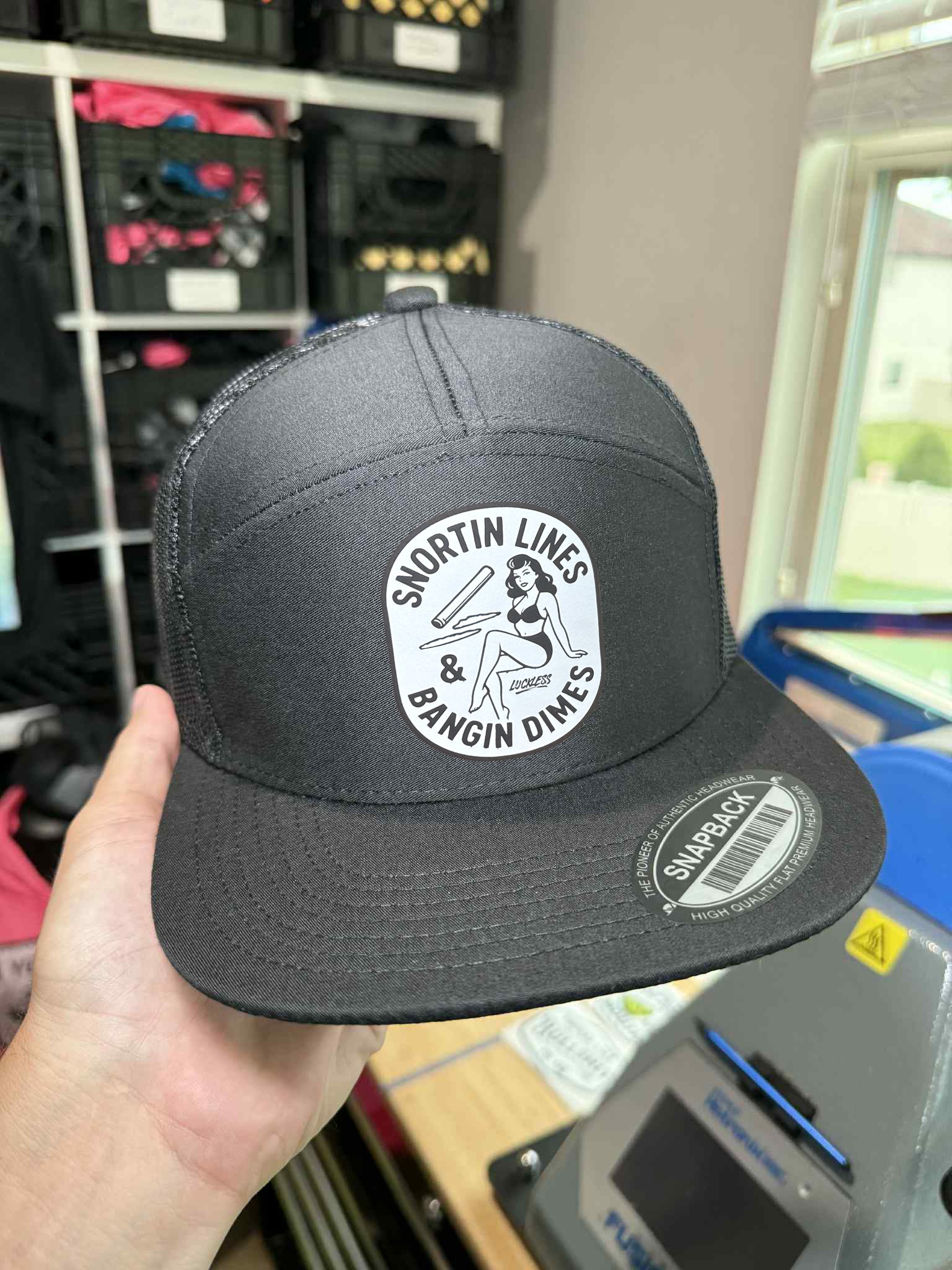 Lines and Dimes 7 Panel Snap Back Hat