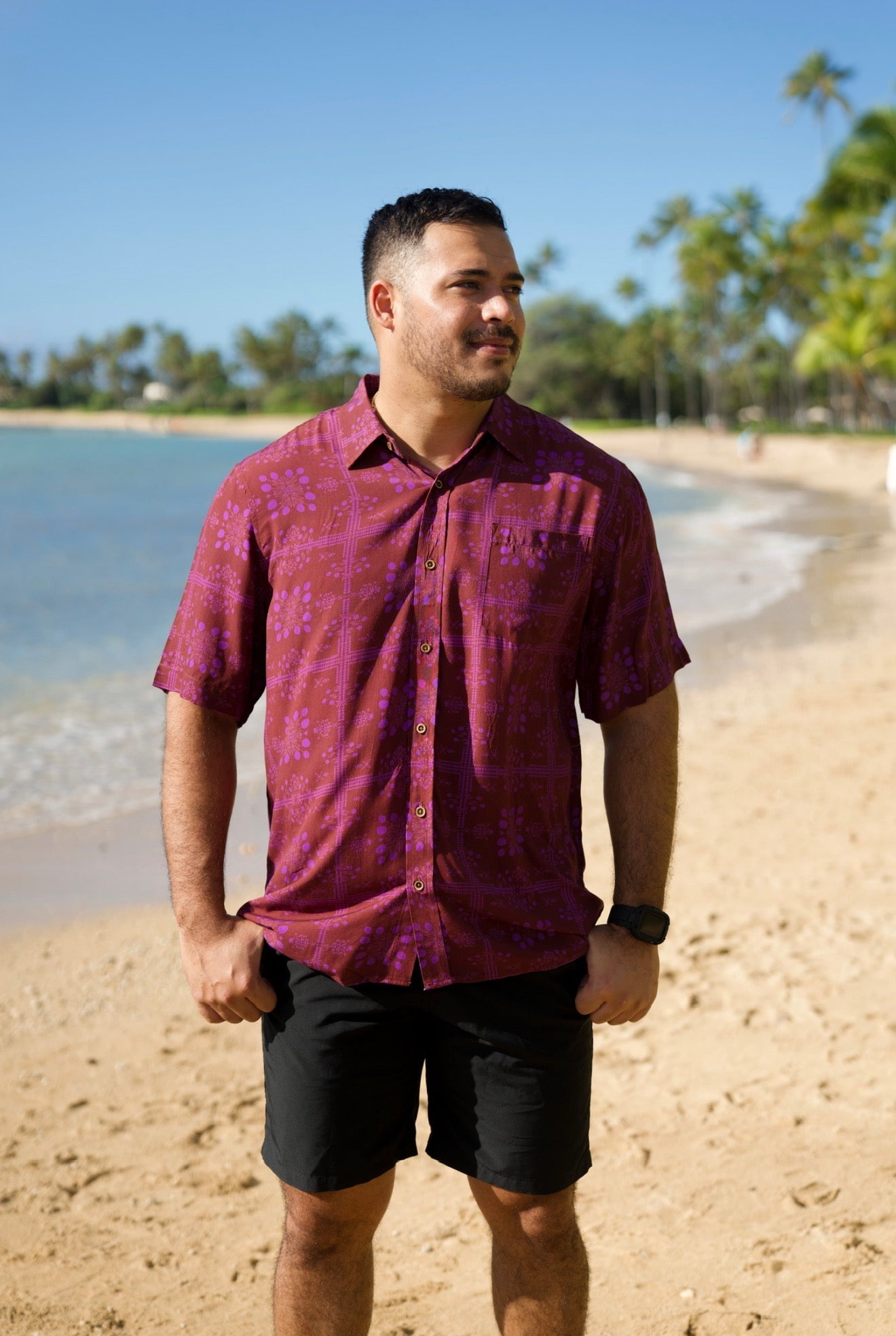 Mango Sunset Men’s Aloha Shirt