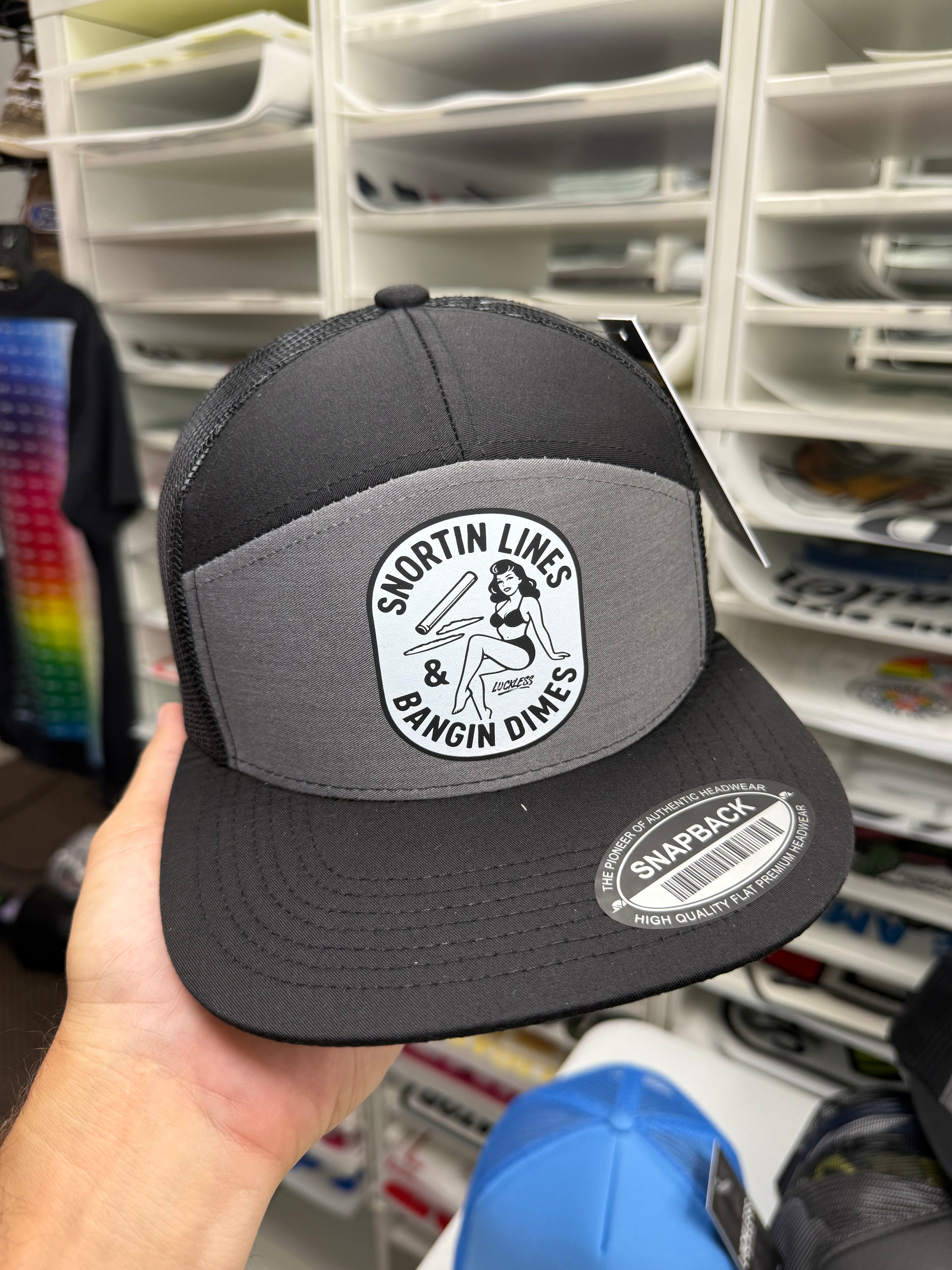 Lines and Dimes 7 Panel Snap Back Hat