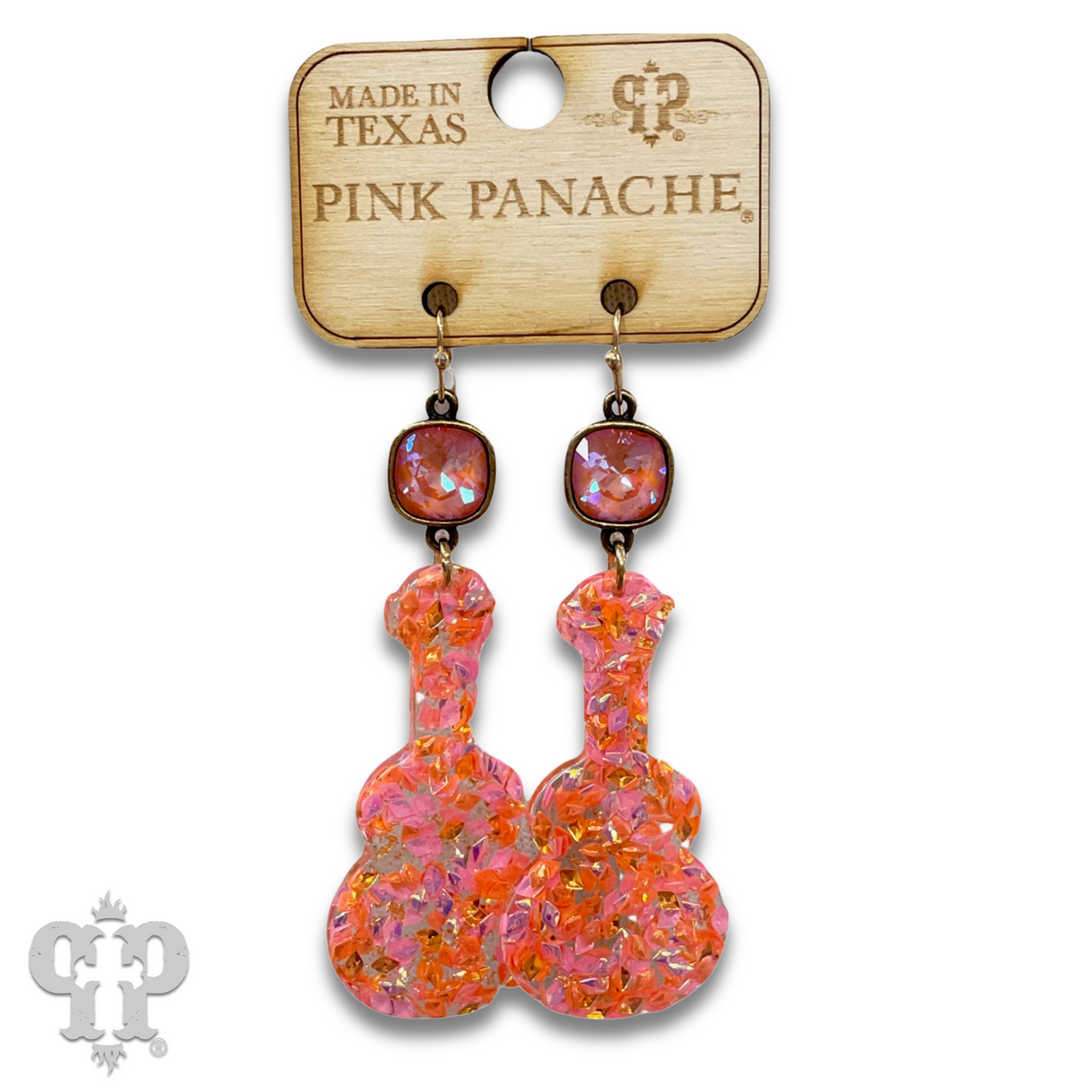 Acrylic earring with Austrian crystal