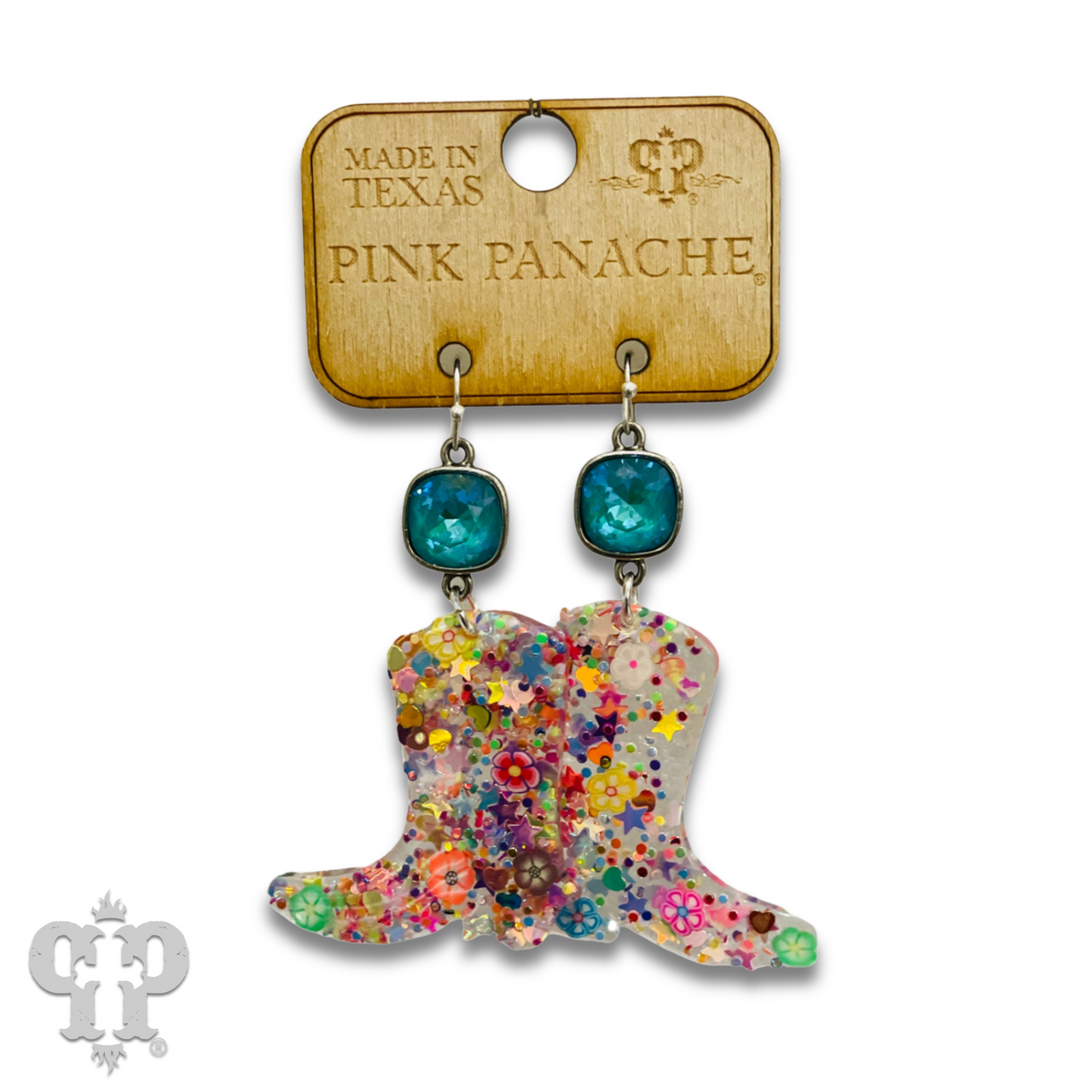 Acrylic earring with Austrian crystal