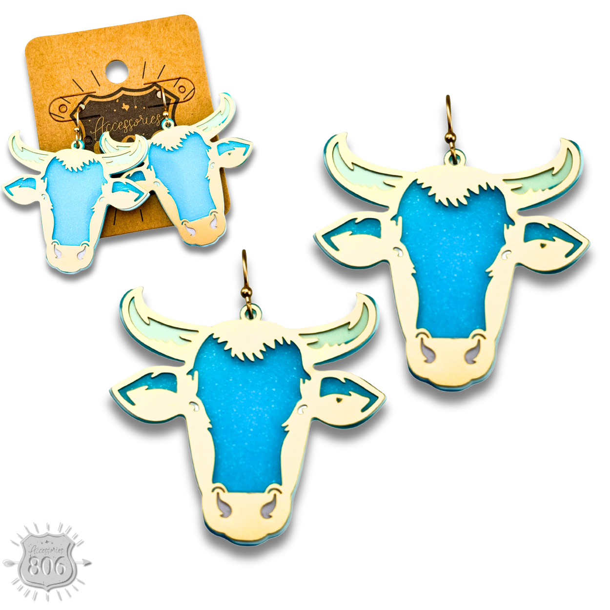 Acrylic steer head earring