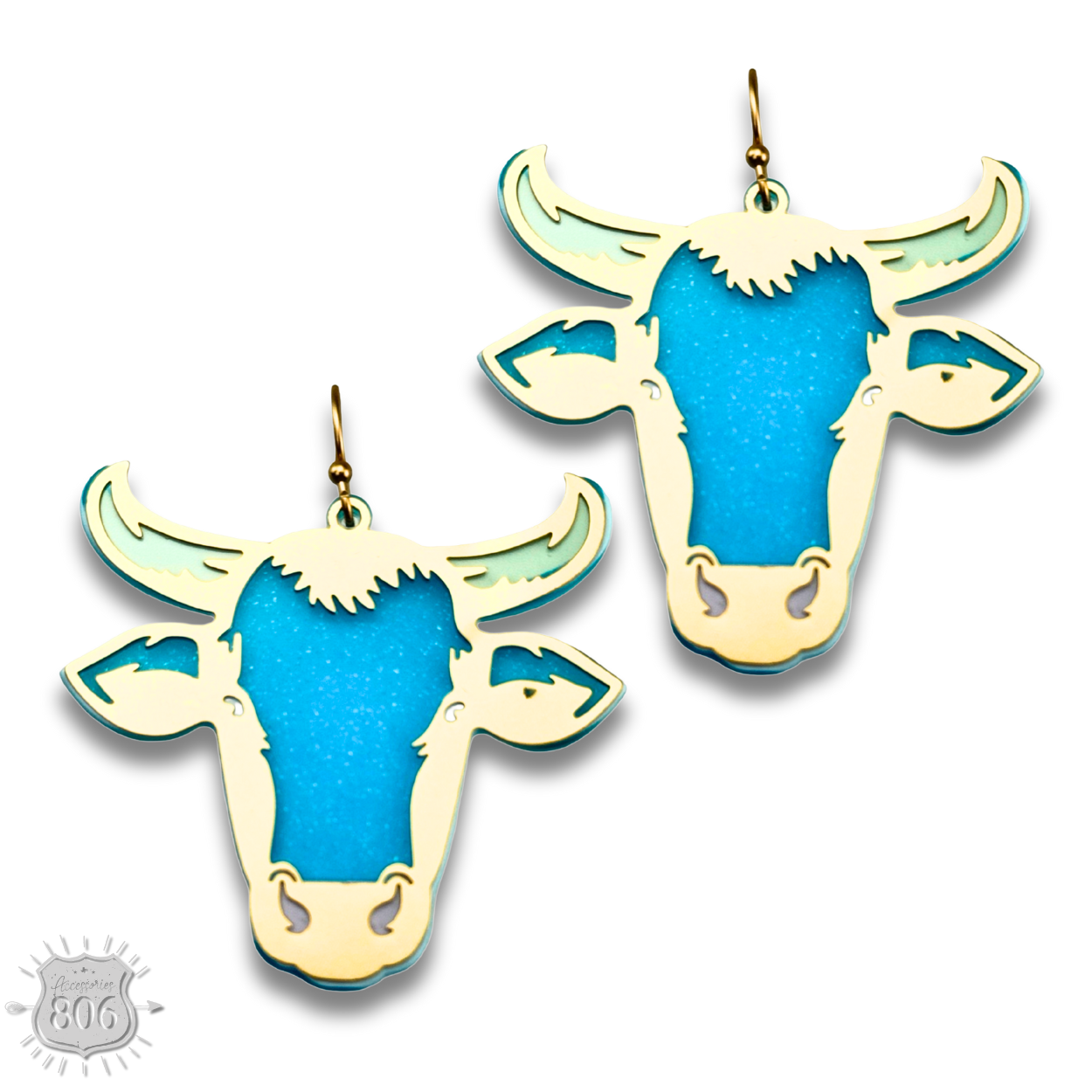 Acrylic steer head earring