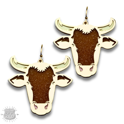 Acrylic steer head earring