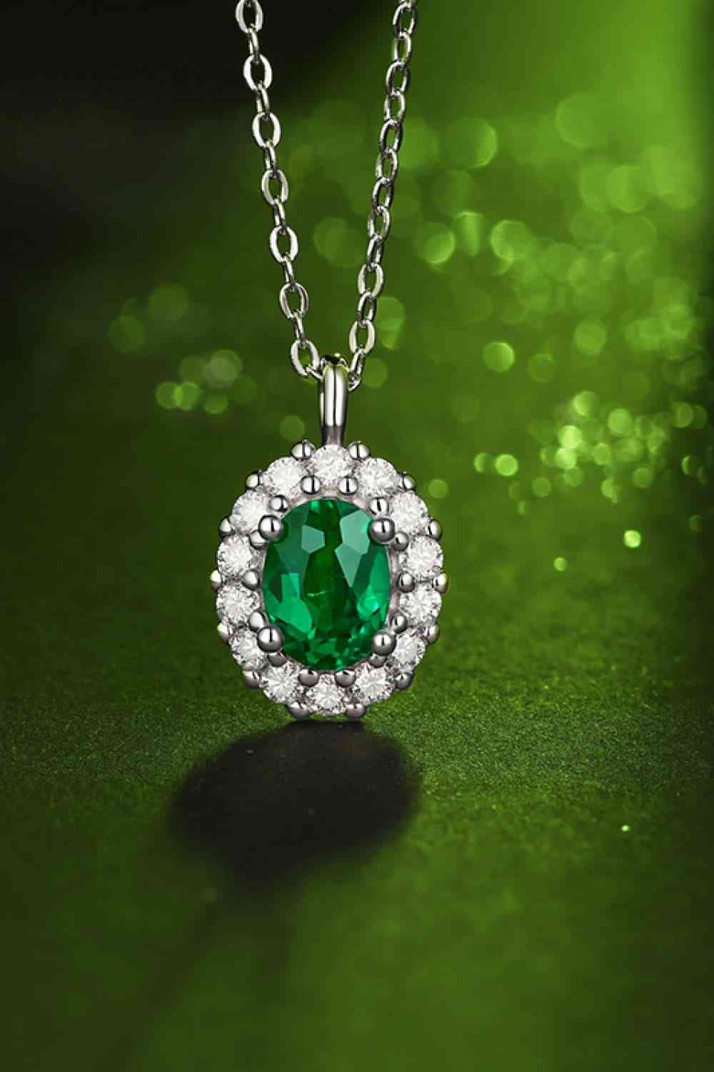 1.5 Carat Emerald 925 Sterling Silver Necklace