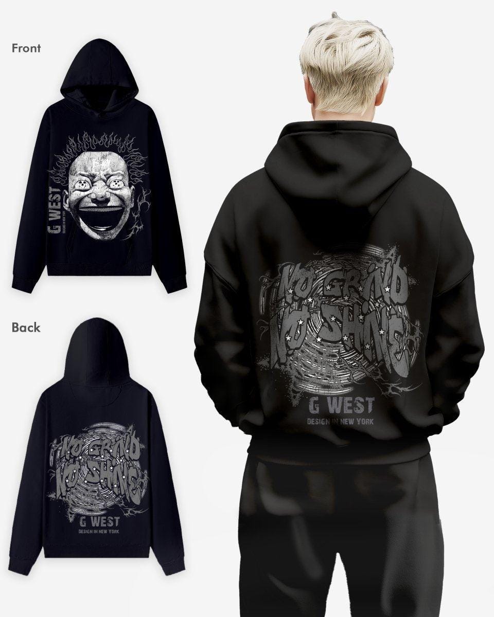 G West Mens Electrical Einstein Oversize Hoodie