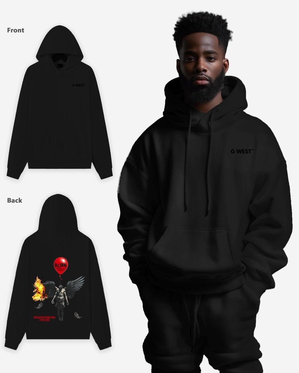 G West Mens Fallen Angel Oversize Hoodie