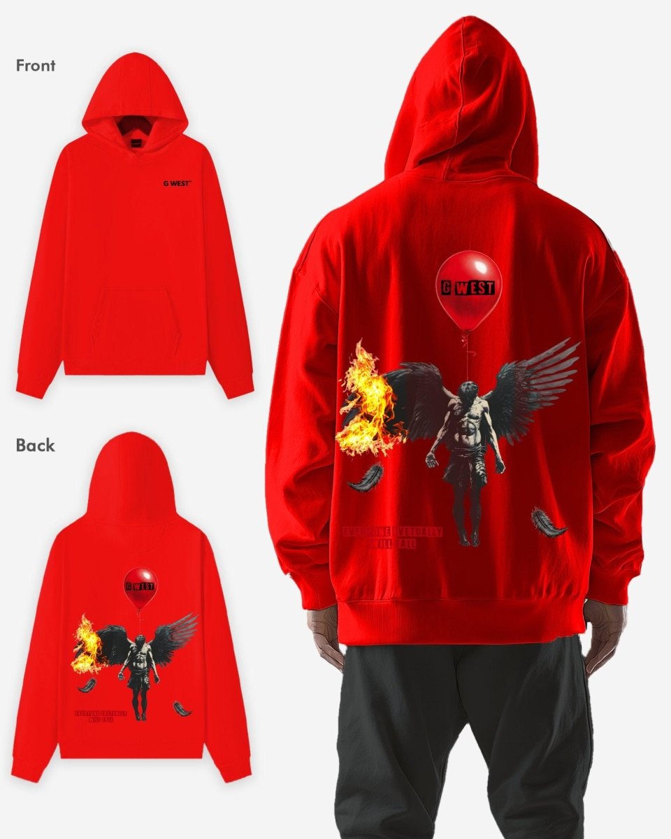 G West Mens Fallen Angel Oversize Hoodie