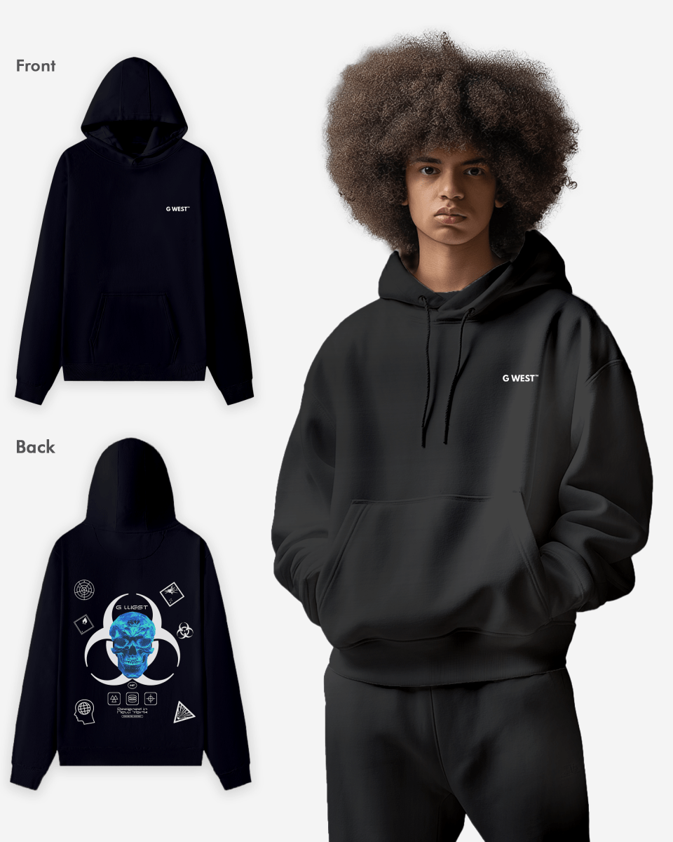 G West Mens False Face Hoodie