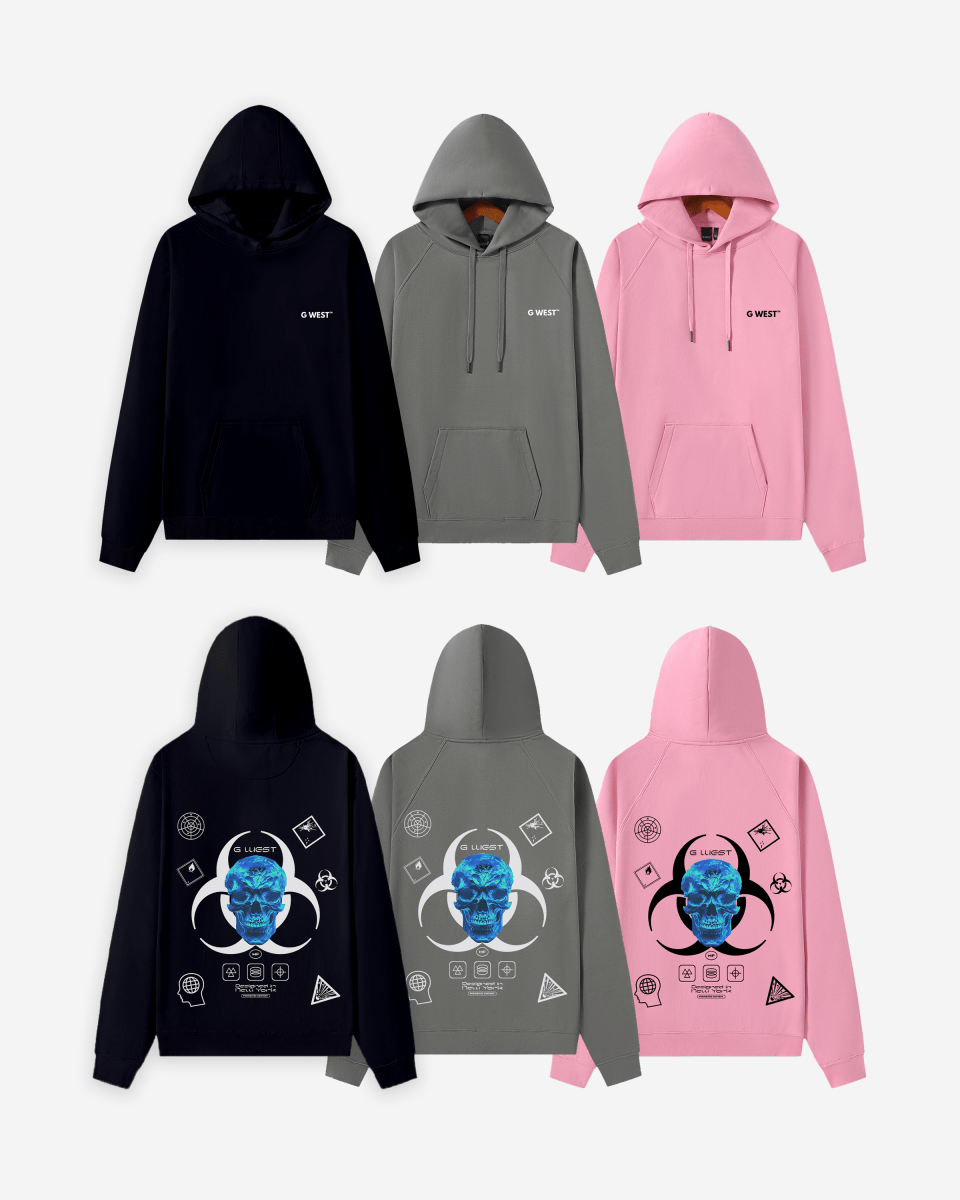 G West Mens False Face Hoodie