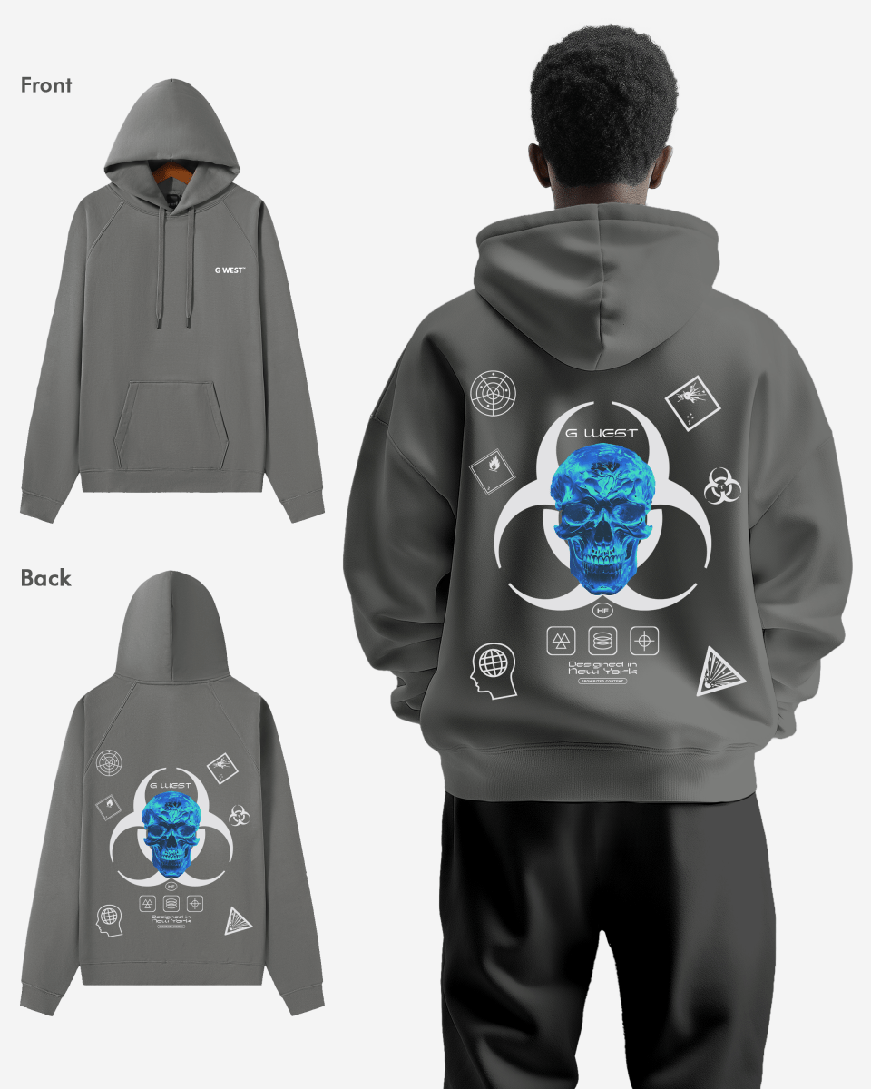 G West Mens False Face Hoodie