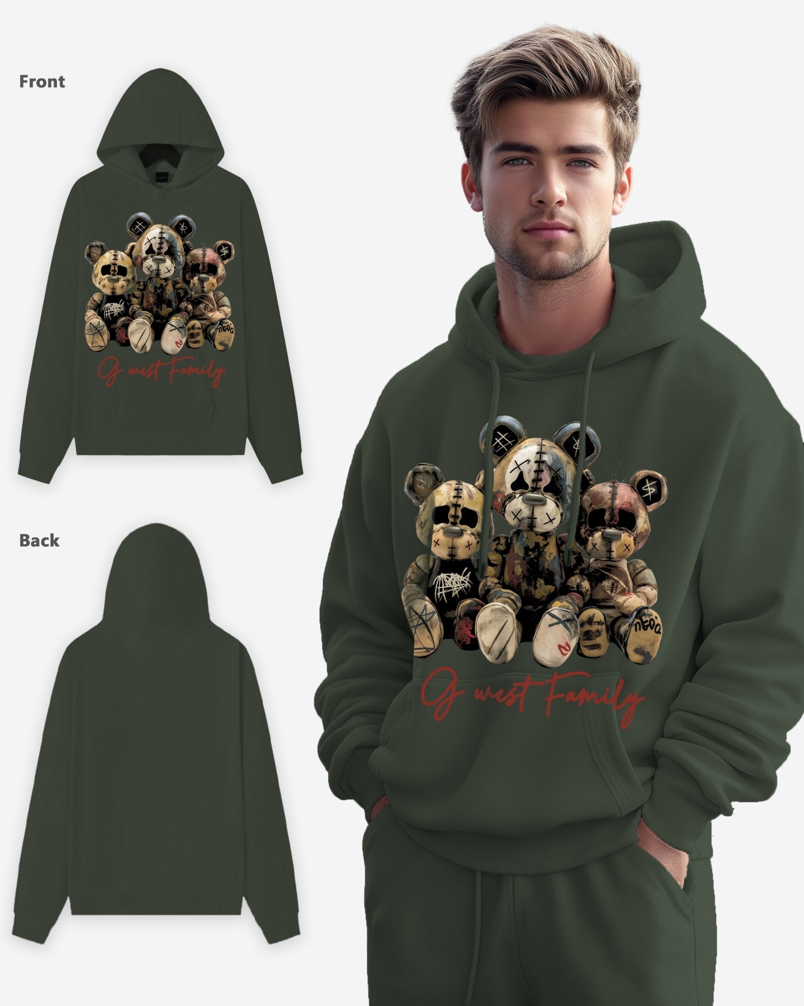 G West Mens Family Oversize Hoodie