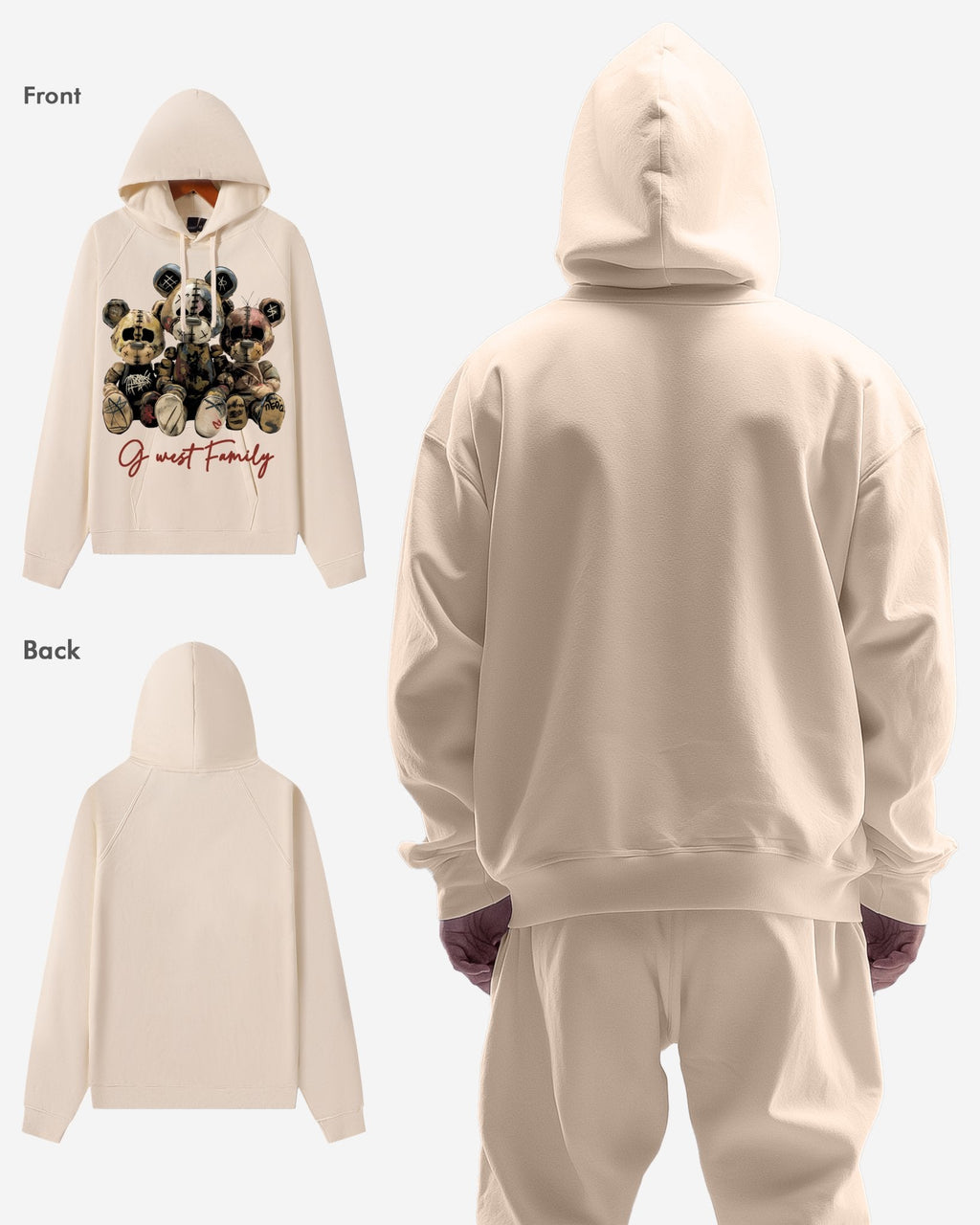 G West Mens Family Oversize Hoodie