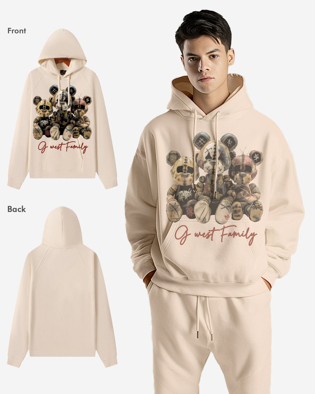 G West Mens Family Oversize Hoodie