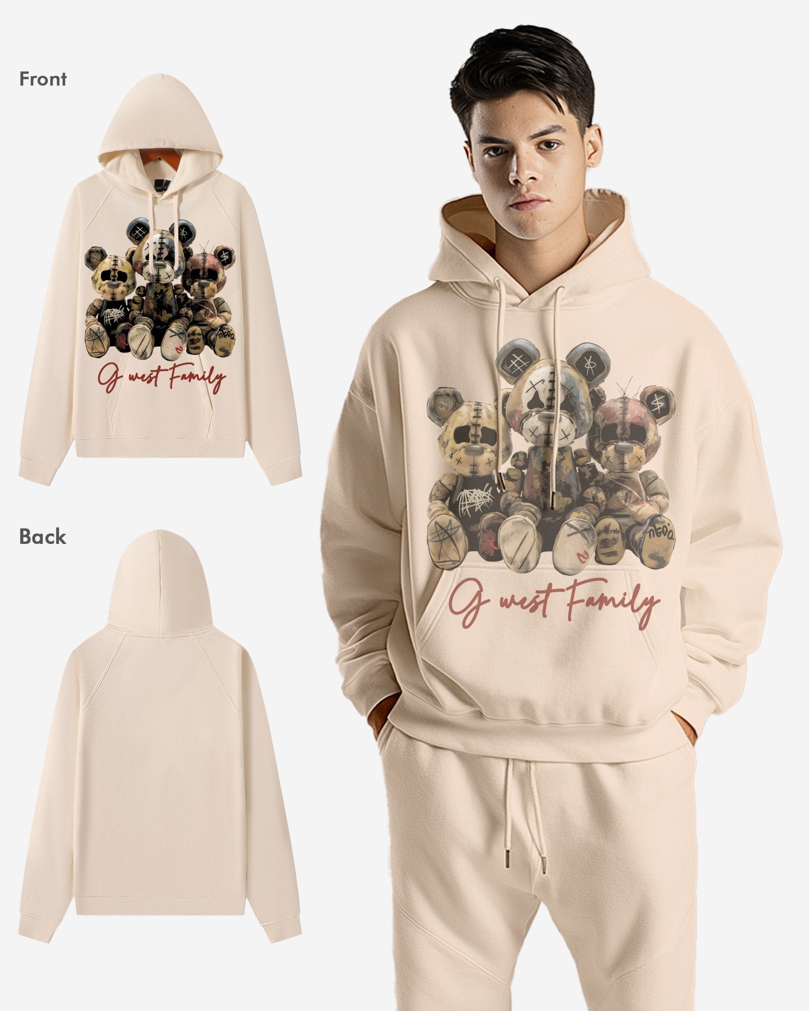 G West Mens Family Oversize Hoodie