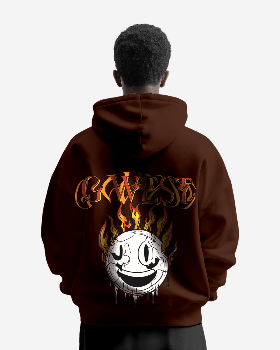 G West Mens Fire Smile Oversize Hoodie