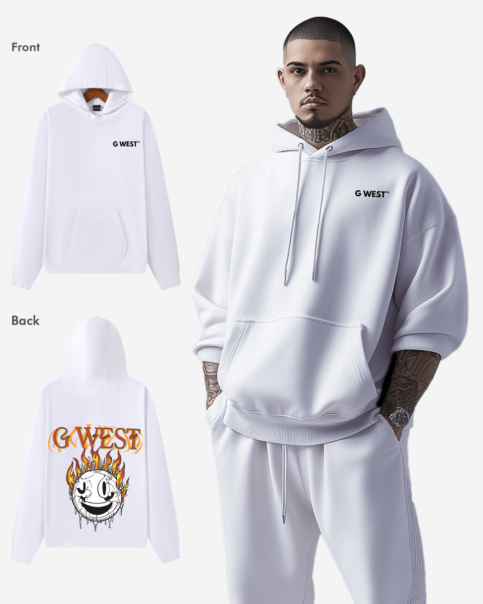 G West Mens Fire Smile Oversize Hoodie