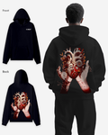 G West Mens Flower Heart Hoodie