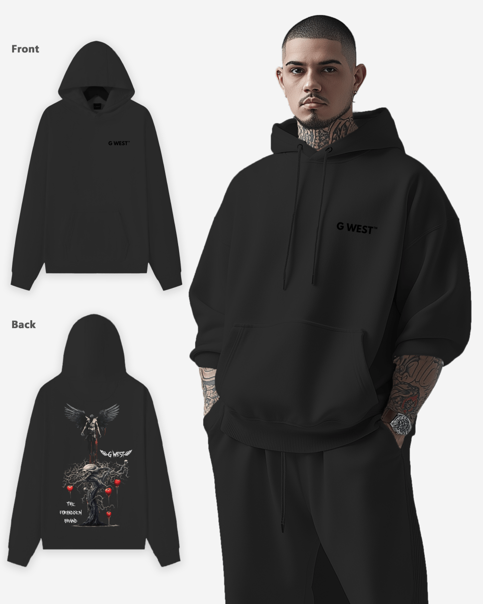 G West Mens Forbidden Brand Heavy Premium Oversize Hoodie