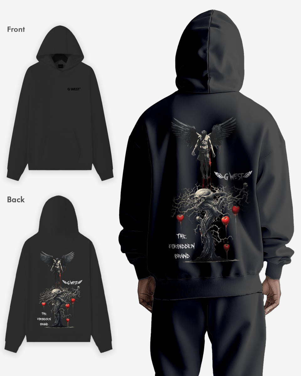 G West Mens Forbidden Brand Heavy Premium Oversize Hoodie