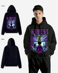 G West Mens Game Of G Purple Black Oversize Hoodie