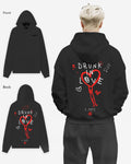 G West Mens Drunk In Love Heavy Premium Oversized Hoodie
