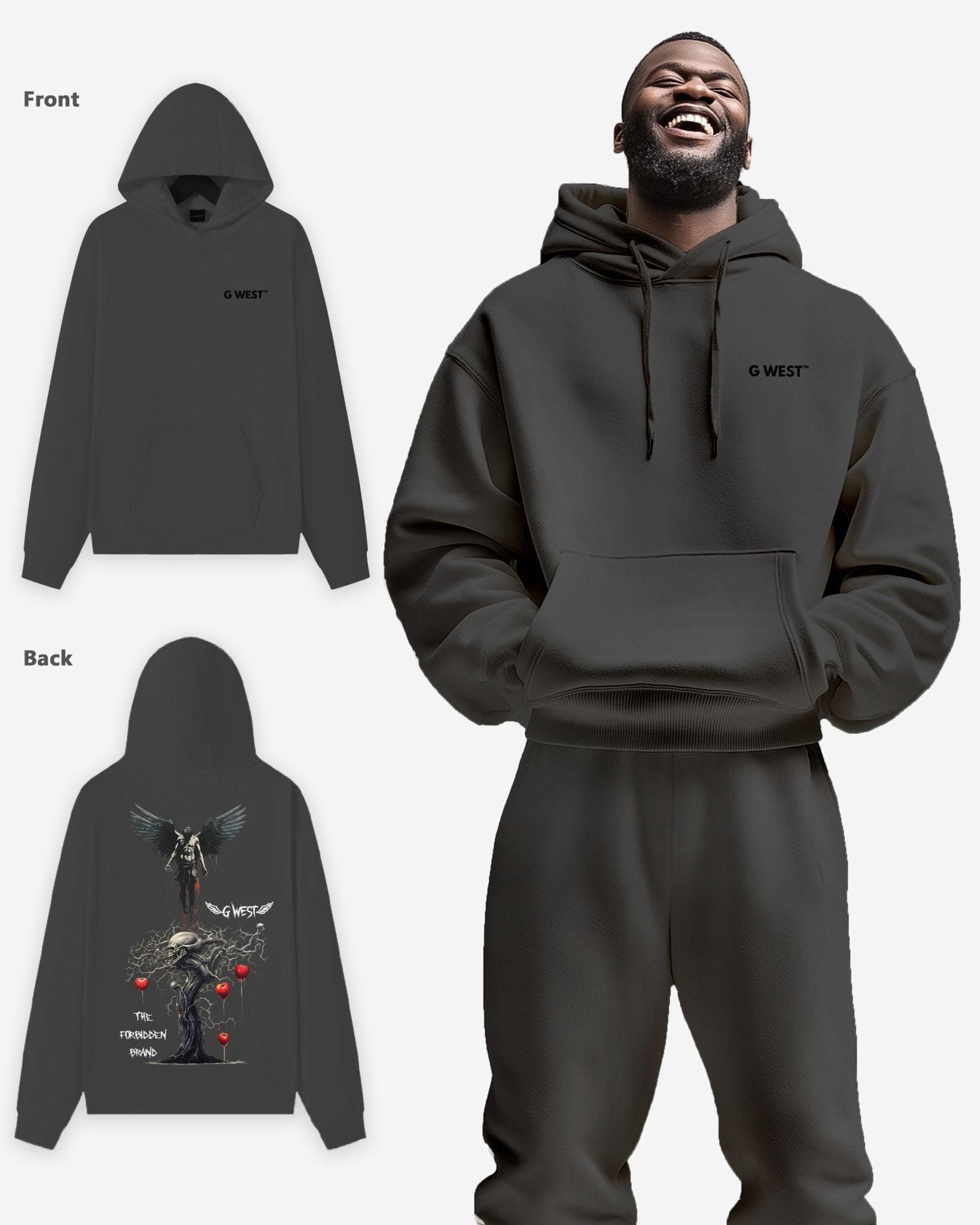 G West Mens Forbidden Brand Heavy Premium Oversize Hoodie