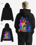 G West Mens Flaming Zombie Hoodie Oversize