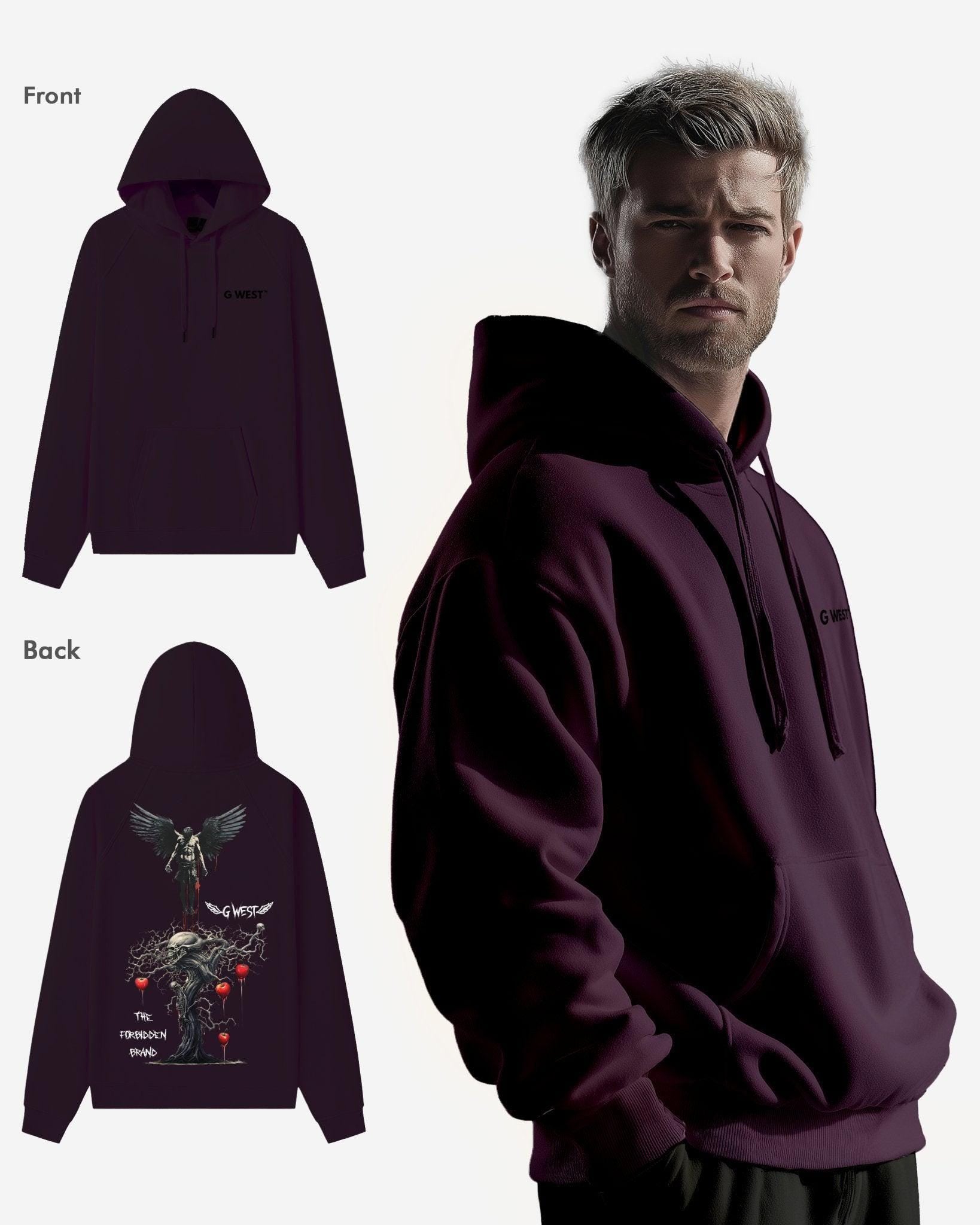 G West Mens Forbidden Brand Heavy Premium Oversize Hoodie