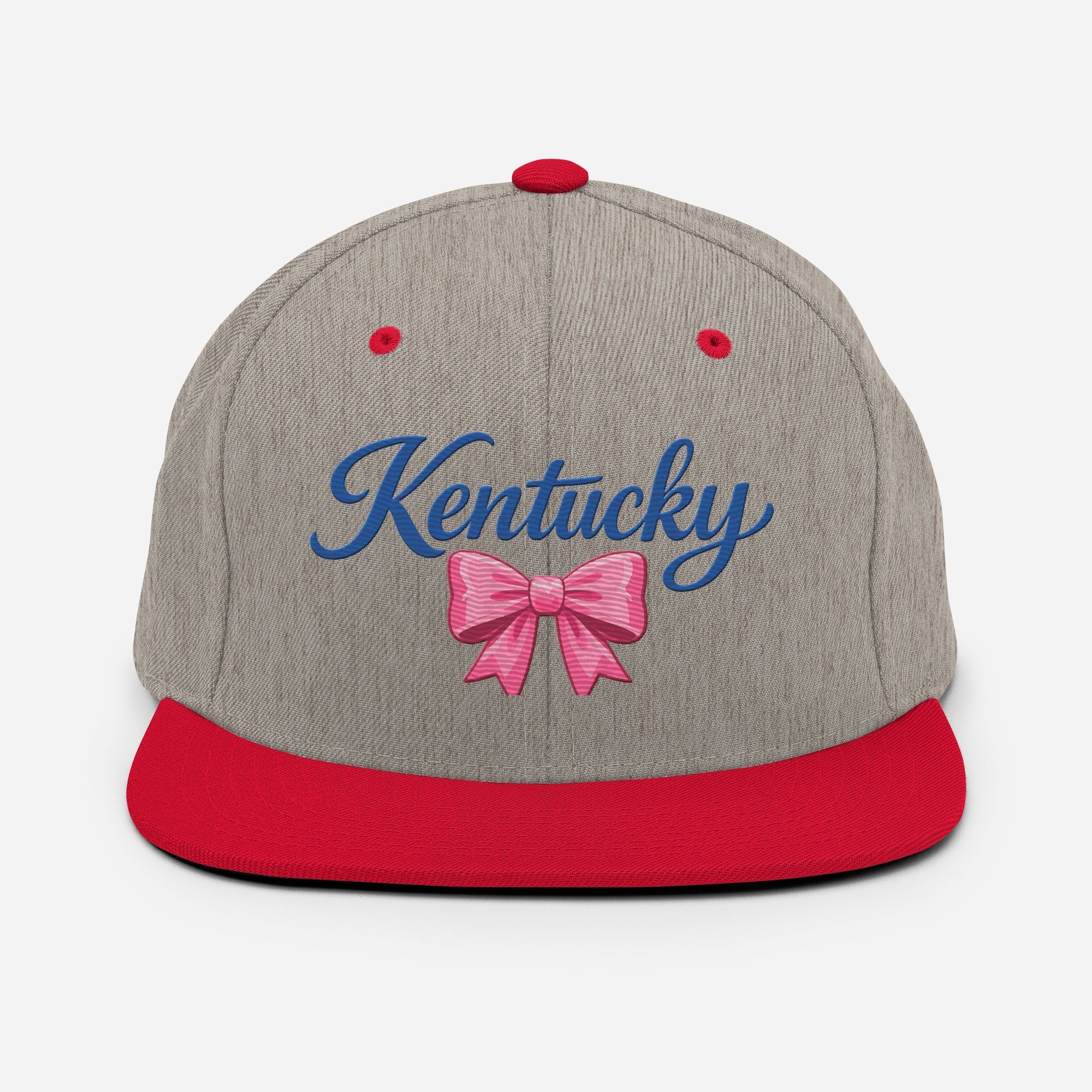Kentucky Snapback Hat | Pink Bow Script Design | Classic Fit
