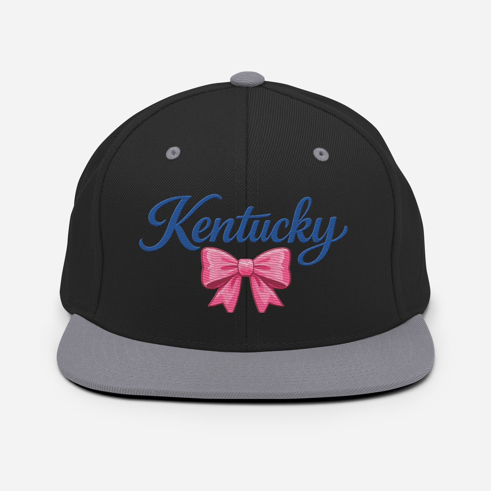 Kentucky Snapback Hat | Pink Bow Script Design | Classic Fit