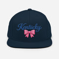 Kentucky Snapback Hat | Pink Bow Script Design | Classic Fit