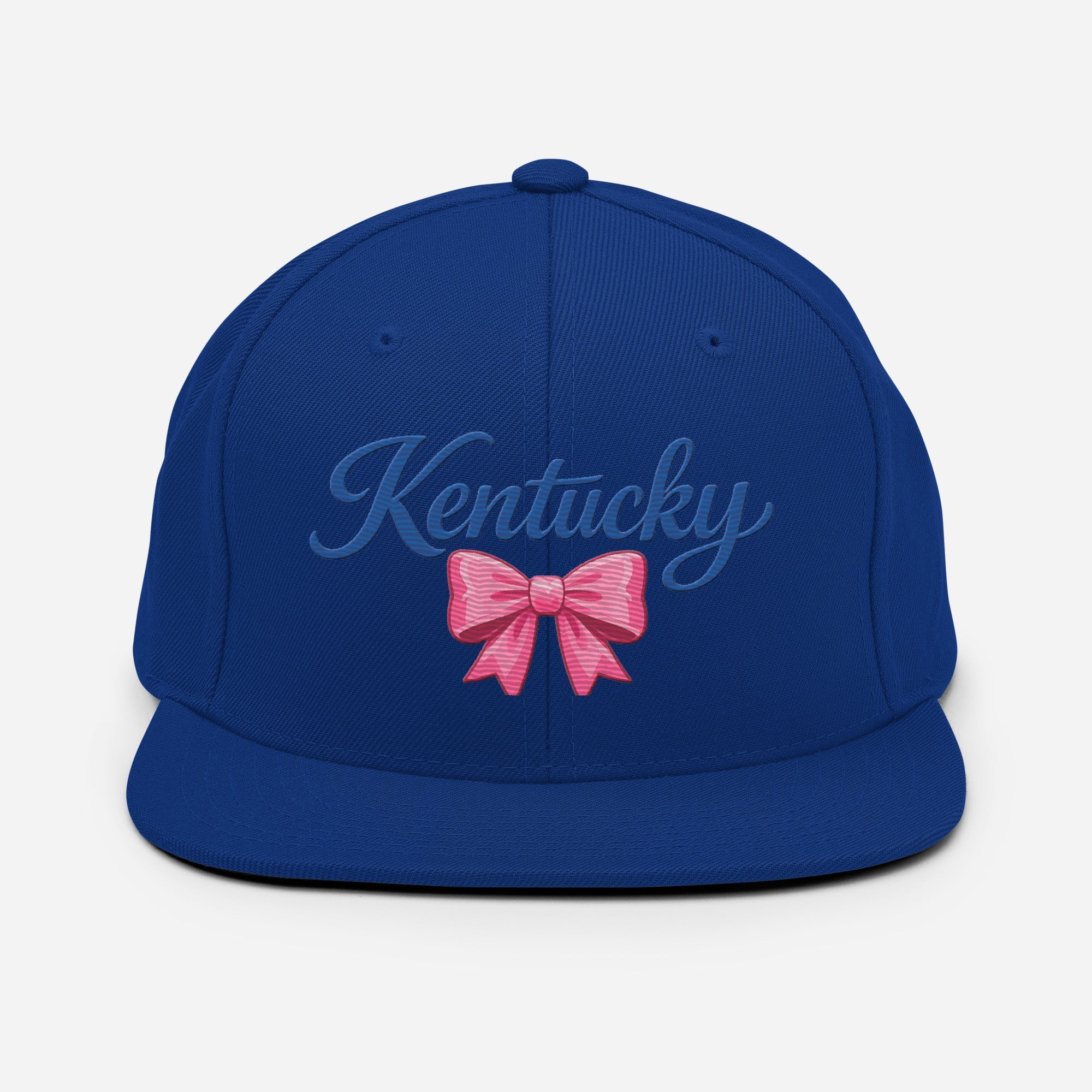 Kentucky Snapback Hat | Pink Bow Script Design | Classic Fit