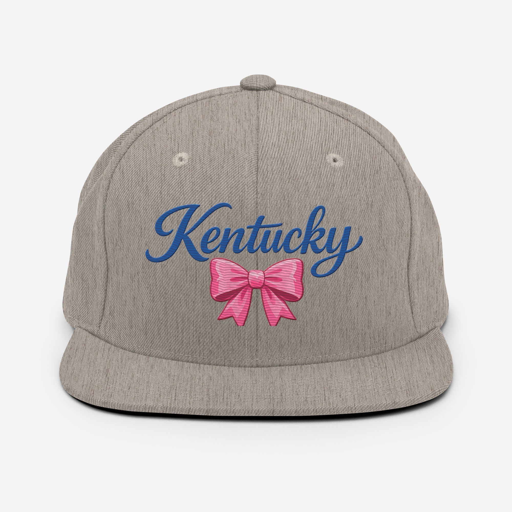 Kentucky Snapback Hat | Pink Bow Script Design | Classic Fit