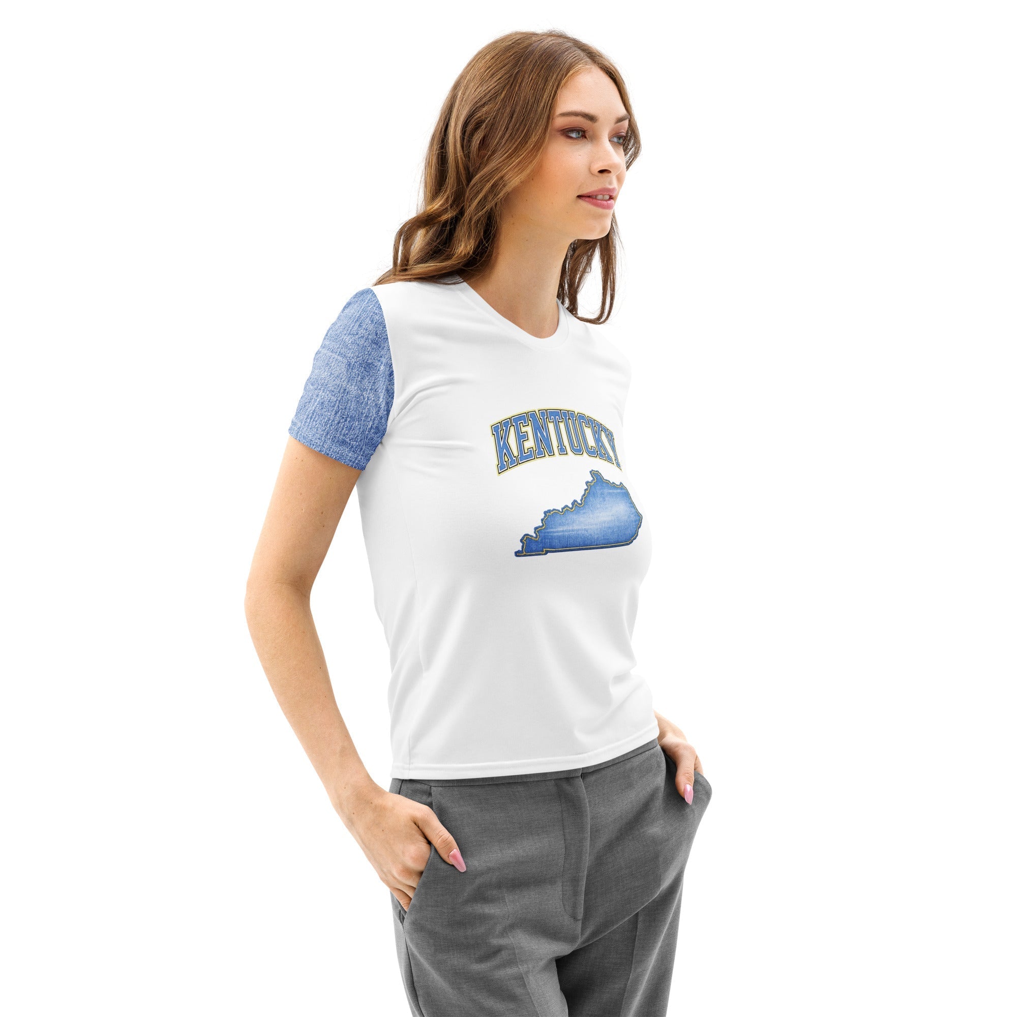 Kentucky State T-Shirt | Denim Textured Design | Women’s Cotton
