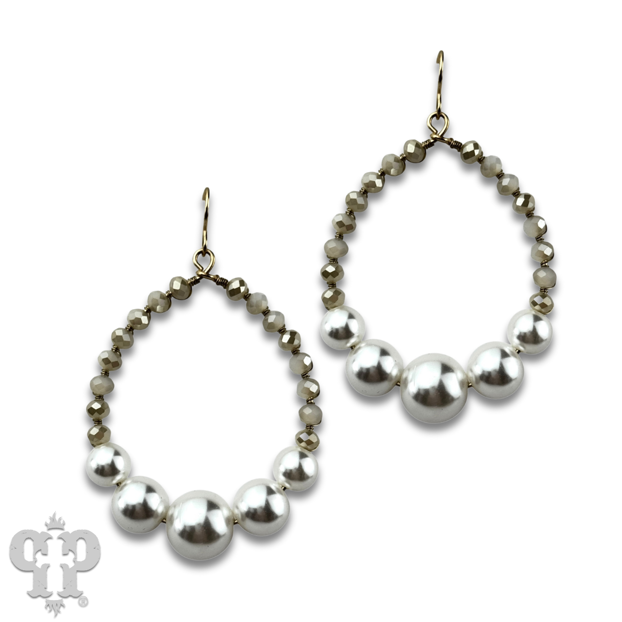Acrylic pearl bead teardrop earring