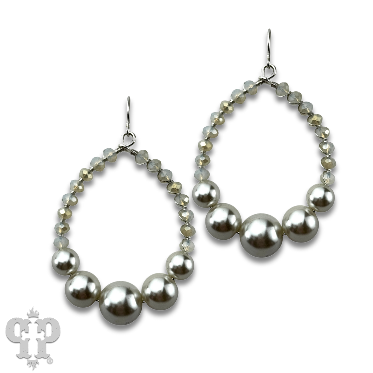 Acrylic pearl bead teardrop earring