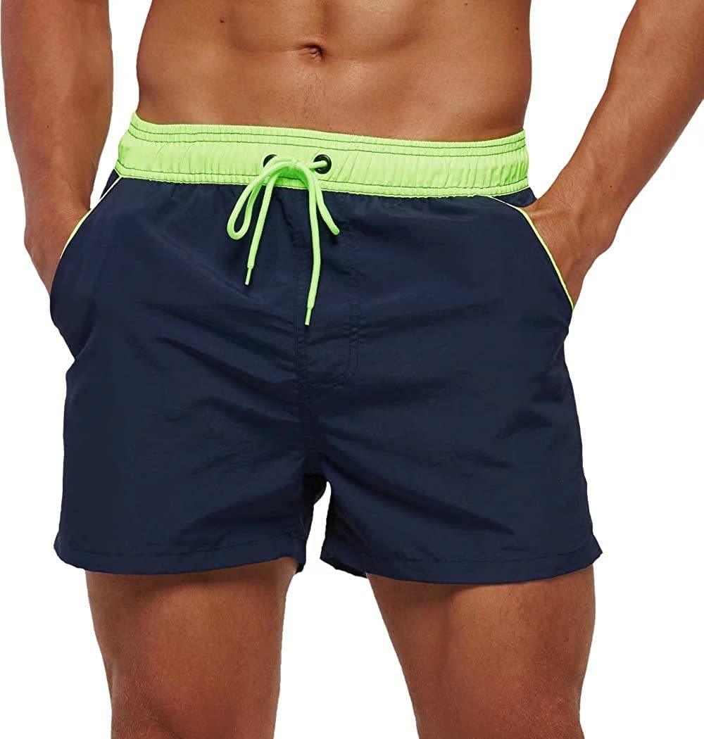 Men Swimwear Shorts Male Swimming Trunks Swimsuits Man Surf Beach Swim Sports Pants Board Mesh New Summer Men's Clothing  Beach Swimming Casual with Adjustable Elastic Cord